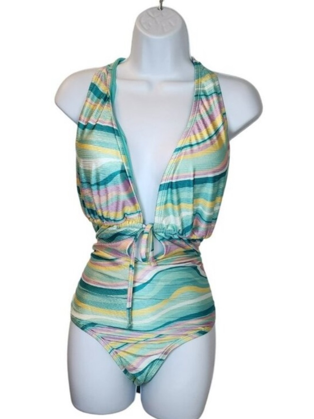 One-Piece Swimsuit - Pastel Multi Stripe